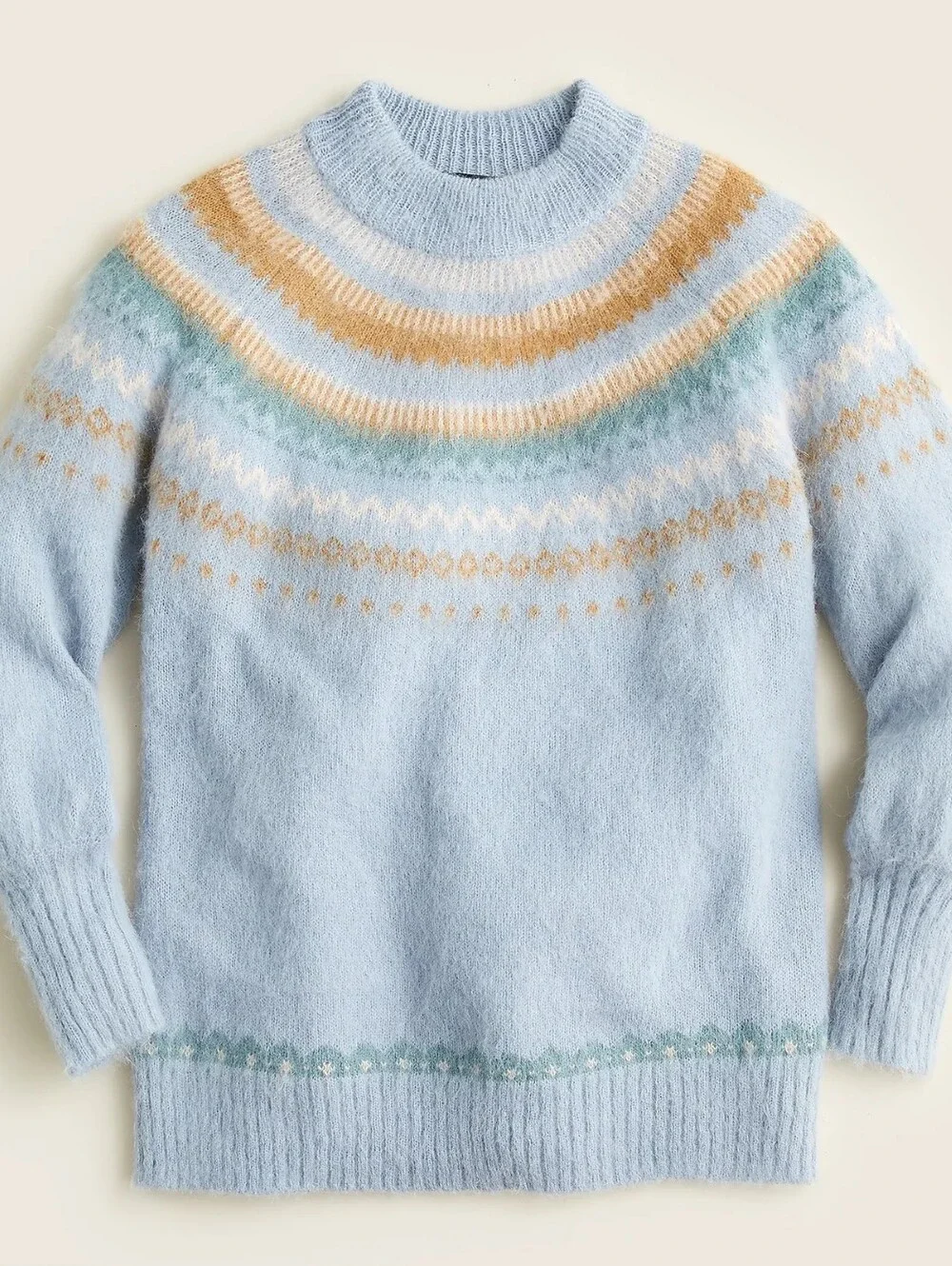 J. Crew Fair Isle yoke puff-sleeve sweater, Size XL NWT!!